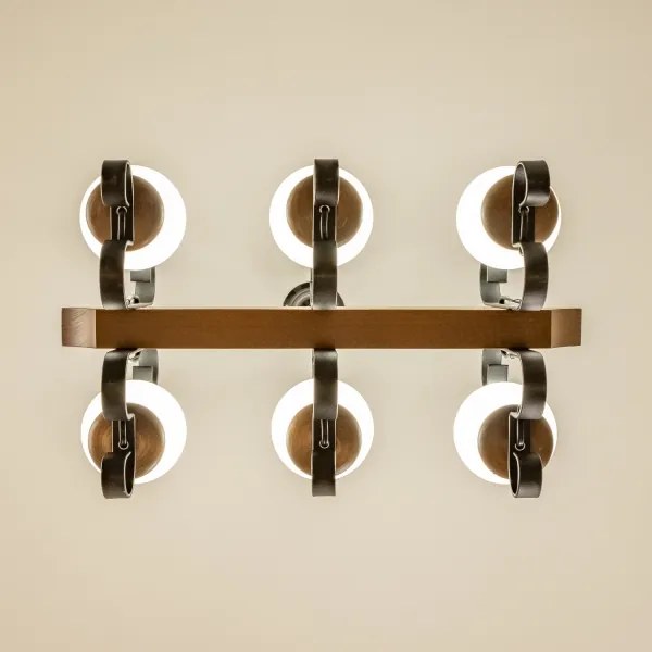 Brilagi - Lampadario a sospensione con catena QUEEN 6xE14/40W/230V faggio/noce