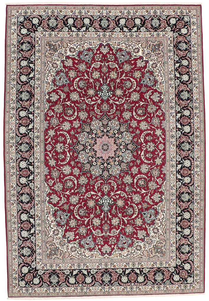 Isfahan Tappeto 210x310 (Iran) Annodato A Mano