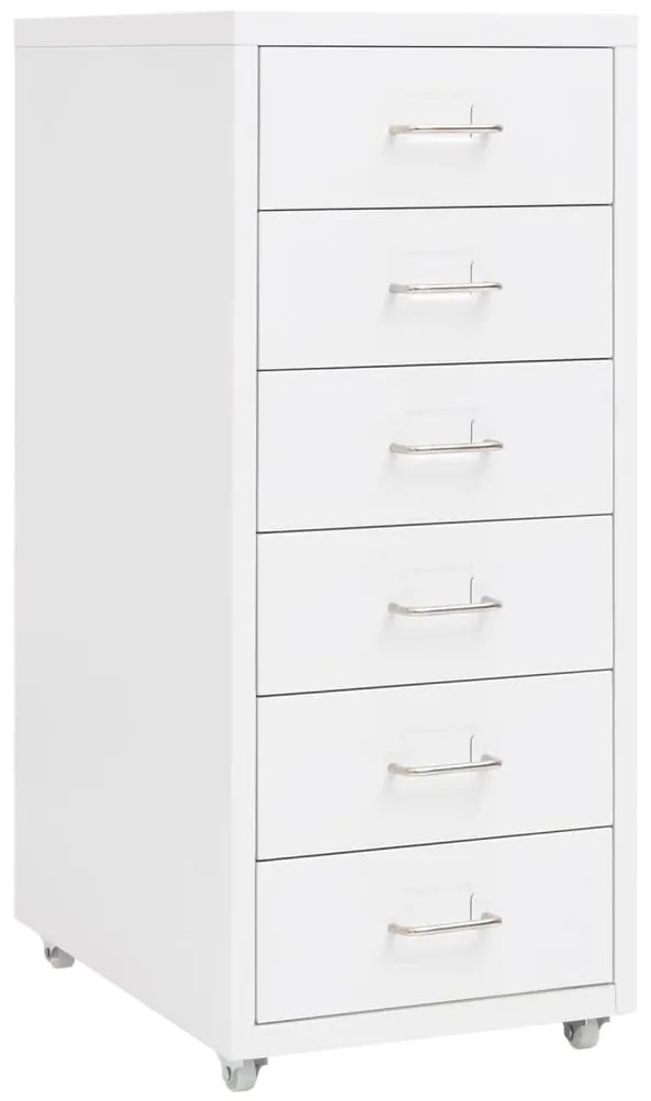 Schedario Mobile Bianco 28x41x69 Cm İn Metallo /