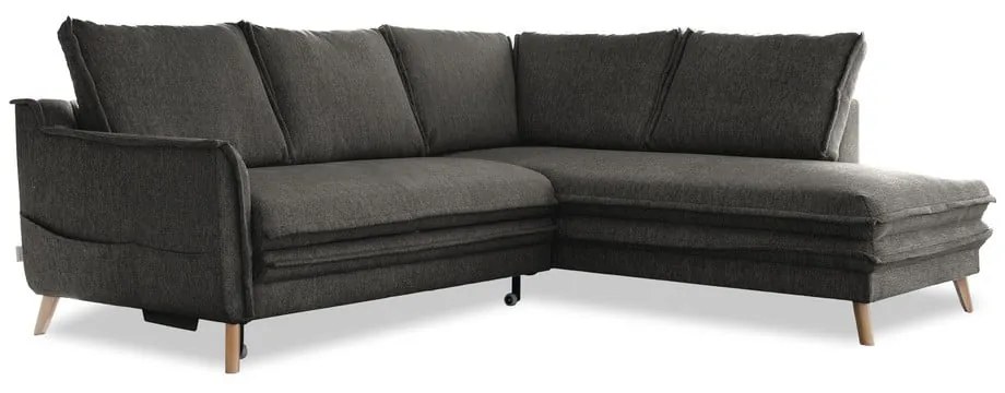 Divano letto angolare grigio scuro (angolo destro) Charming Charlie - Miuform