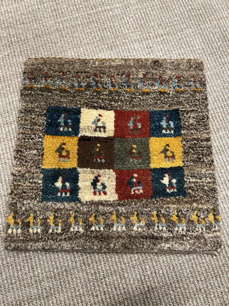 Gabbeh Tappeto 40 x 40 Marrone (Iran) Annodato A Mano