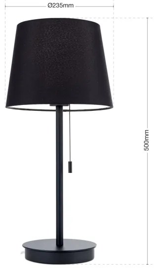 Orion LA 4-1205/1 - Lampada da tavolo con porta USB LUDWIG 1xE27/40W/230V nero