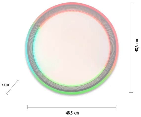 Leuchten Direkt 15154-16 - Plafoniera LED RGB dimmerabile EDGING LED/39W/230V