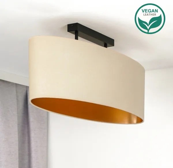 Duolla - Lampadario a plafone OVAL VEGAN 2xE27/15W/230V color crema