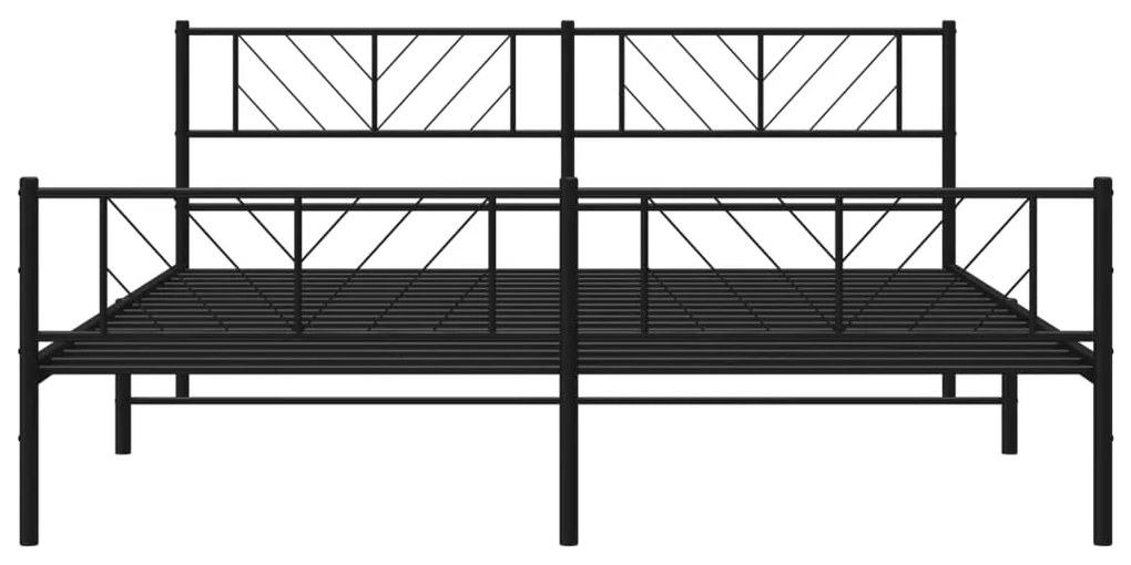 Giroletto con testiera e pediera metallo nero 183x213 cm