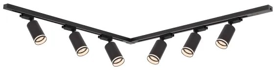 Faretto per binario PIPE 6xGU10/10W/230V, nero