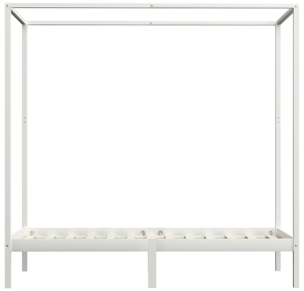 Giroletto a baldacchino bianco legno massello di pino 90x200 cm