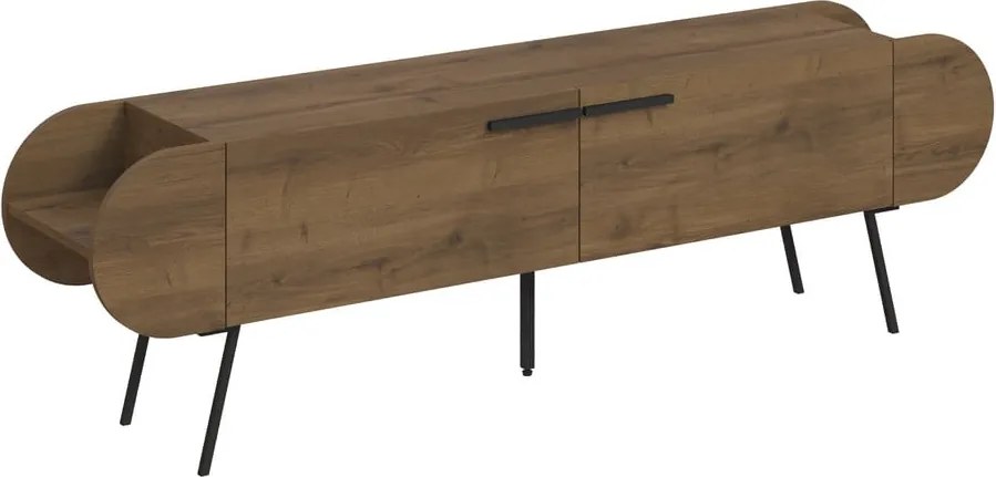 Tavolo TV in noce naturale 195x57 cm Saluso - Marckeric