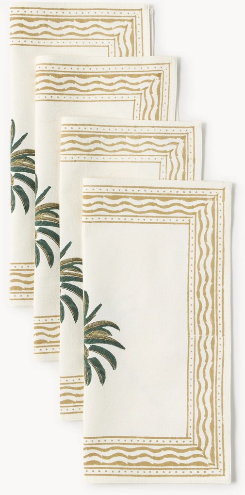Set di 4 tovaglioli dipinti a mano Palm Tree