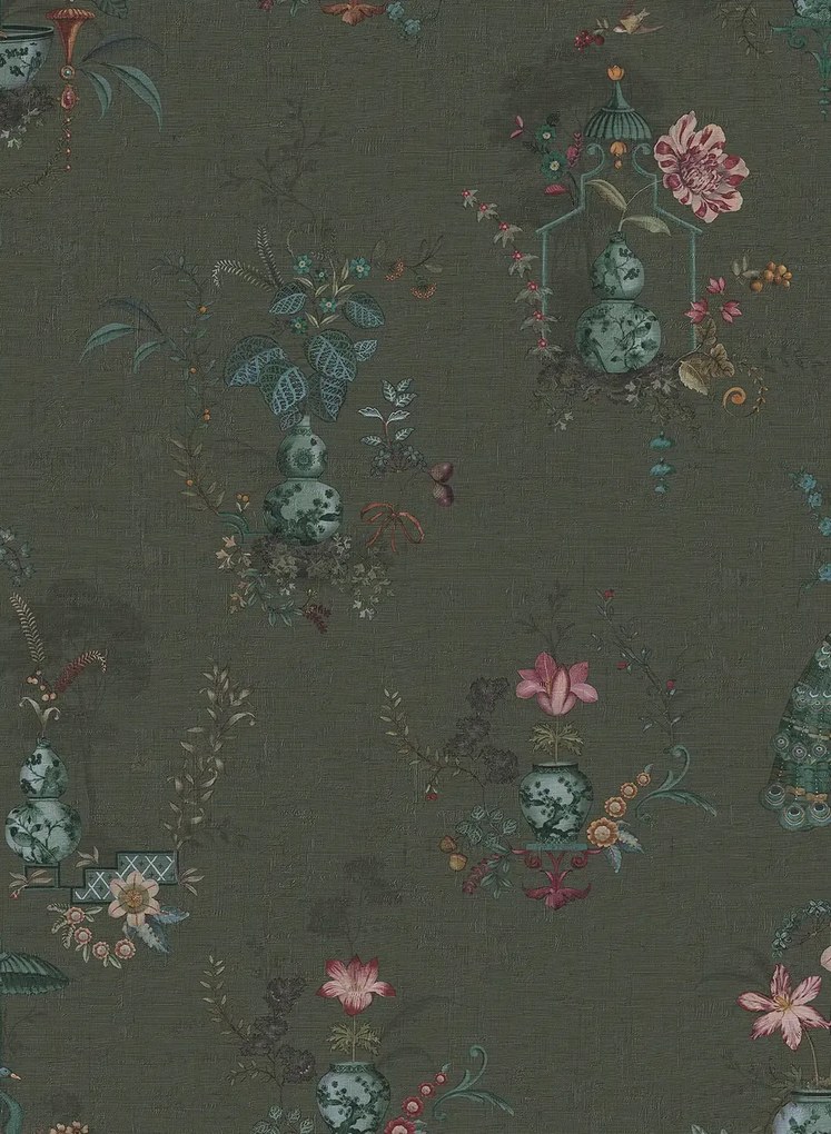 Eijffinger Tapete Chinese Porcelain - Dark Green