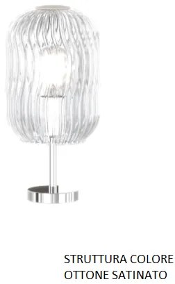 Lumetto ottone sat. 1 luce vetro trasparente 1181os-p-tr