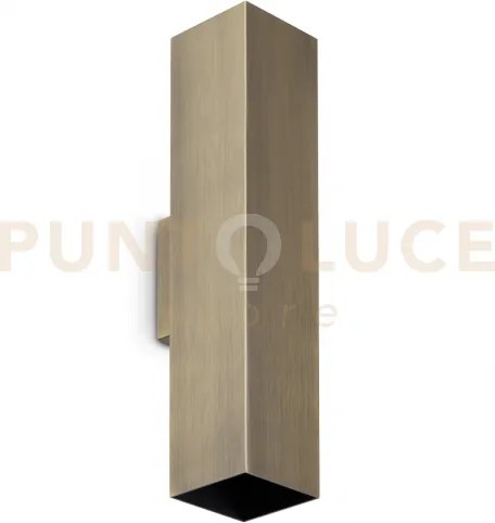 Look square applique a parete 2 luci attacco gu10 brunito 30cm l.6c...