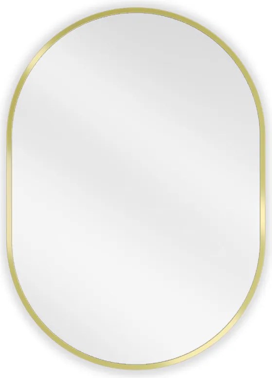 Mexen Loft specchio da bagno ovale 70 x 50 cm, cornice dorata - 9851-070-050-000-50