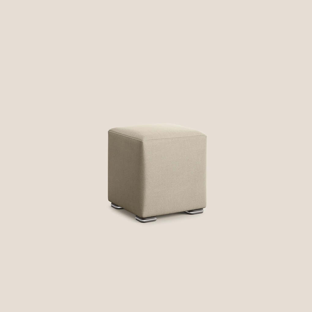 Cube pouf in microfibra smacchiabile T11 tortora