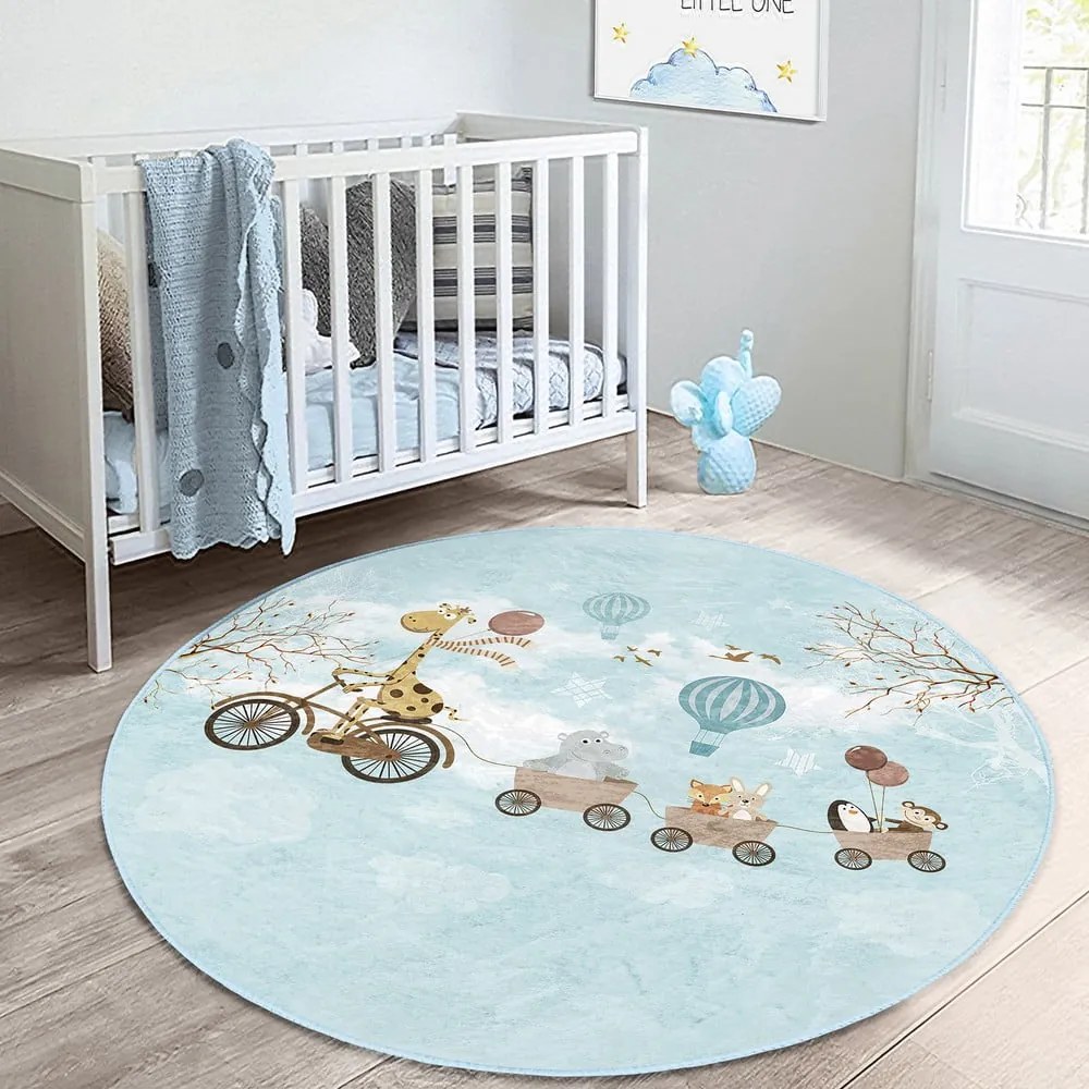 Tappeto azzurro per bambini ø 100 cm Comfort - Mila Home
