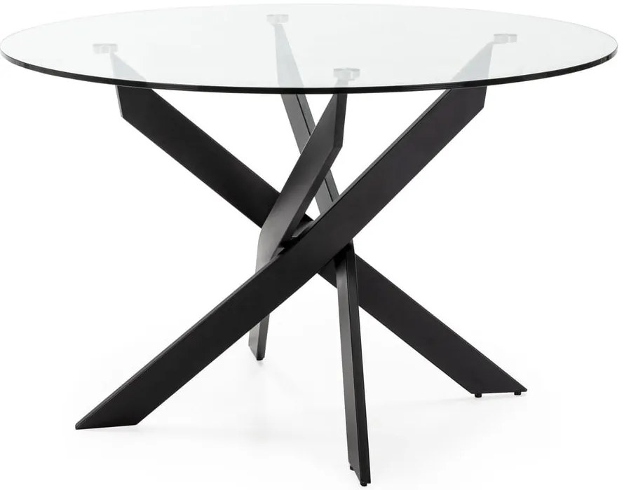 Tavolo da pranzo rotondo con piano in vetro 120x120 cm Ruth - Marckeric