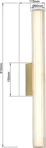 Illuminazione LED per specchio da bagno LINEA LED/12W/230V 3000/4000/6000K IP44 61 cm oro
