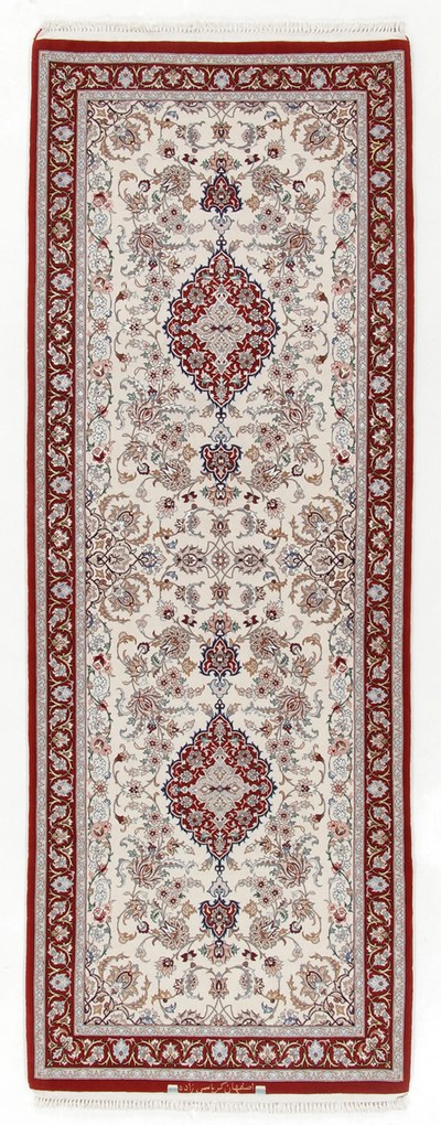 Isfahan Tappeto 80 x 230 (Iran) Annodato A Mano