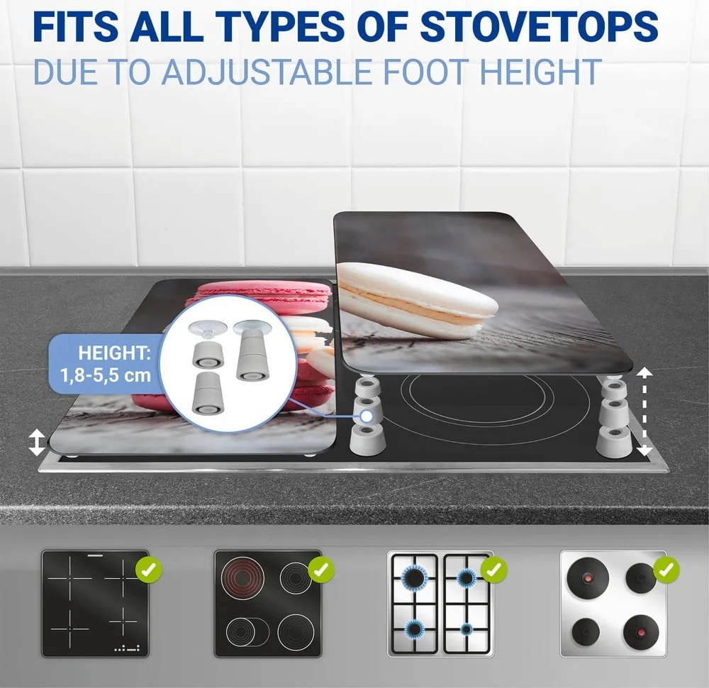 Set di 2 copri stufe in vetro, 52 x 30 cm Macarons - Wenko