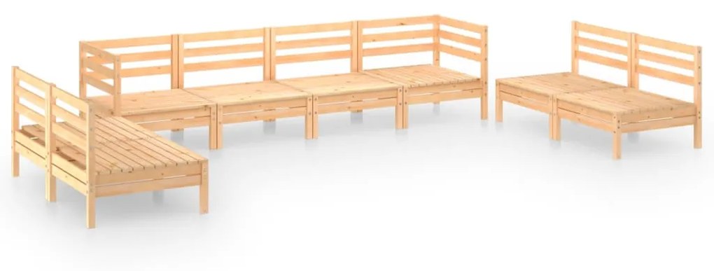 Set divani da giardino 8 pz in legno massello di pino