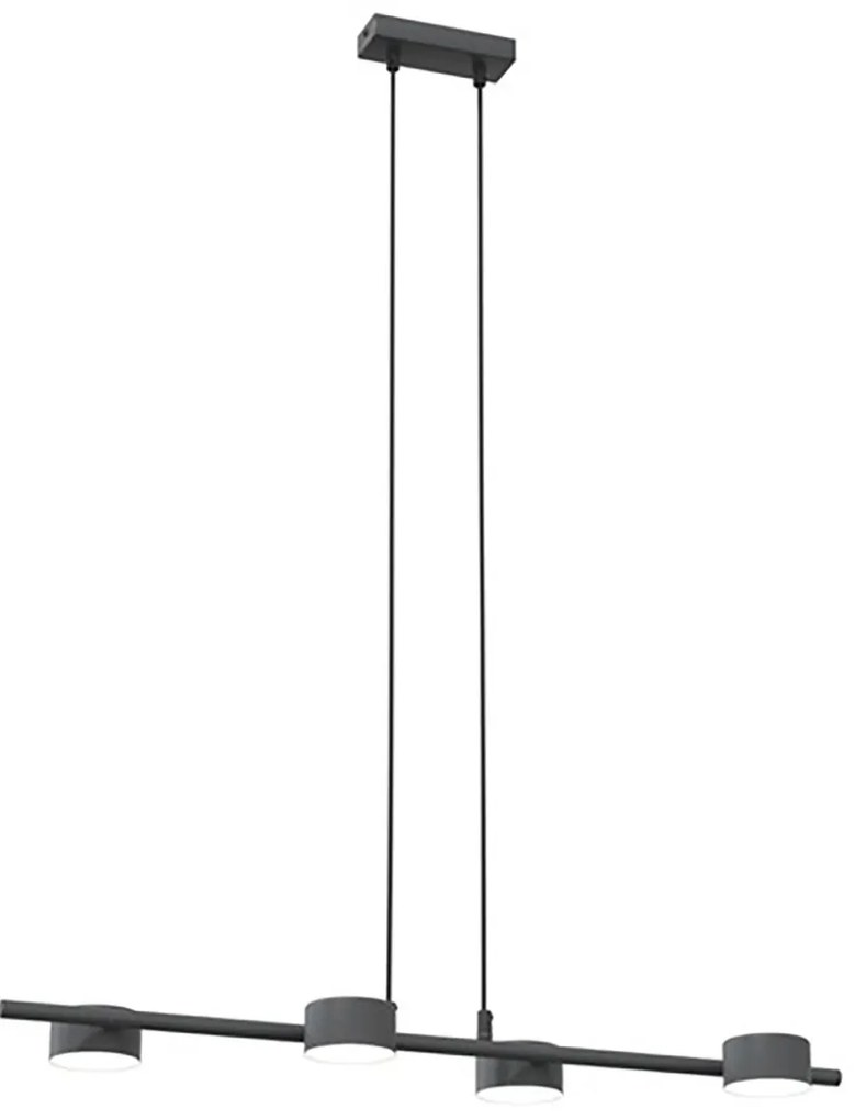 Lampadario Minimal Hermes Acciaio Nero 4 Luci Gx53 Ip20