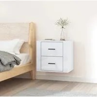 Comodino a Muro Bianco Lucido 50x36x47 cm cod 10860