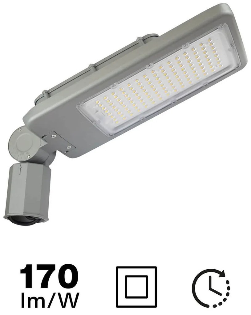 Armatura Stradale LED 100W Programmabile Classe II con driver Philips Colore Bianco Naturale 4.000K