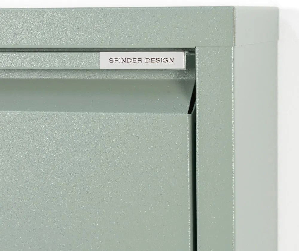 Scarpiera verde polveroso in metallo con ante ribaltabili 50x103x15 cm Billy – Spinder Design