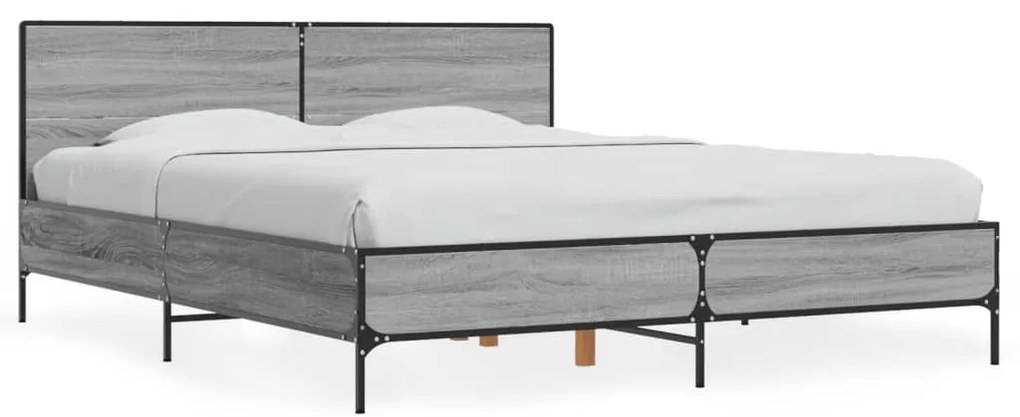 Giroletto Grigio Sonoma 160x200 Cm İn Legno Multistrato Metallo /