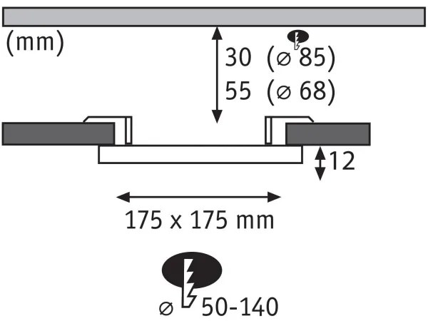 Paulmann 79966 - AREO LED 13W, IP44, dimmerabile, lampada da incasso per bagno, 230V