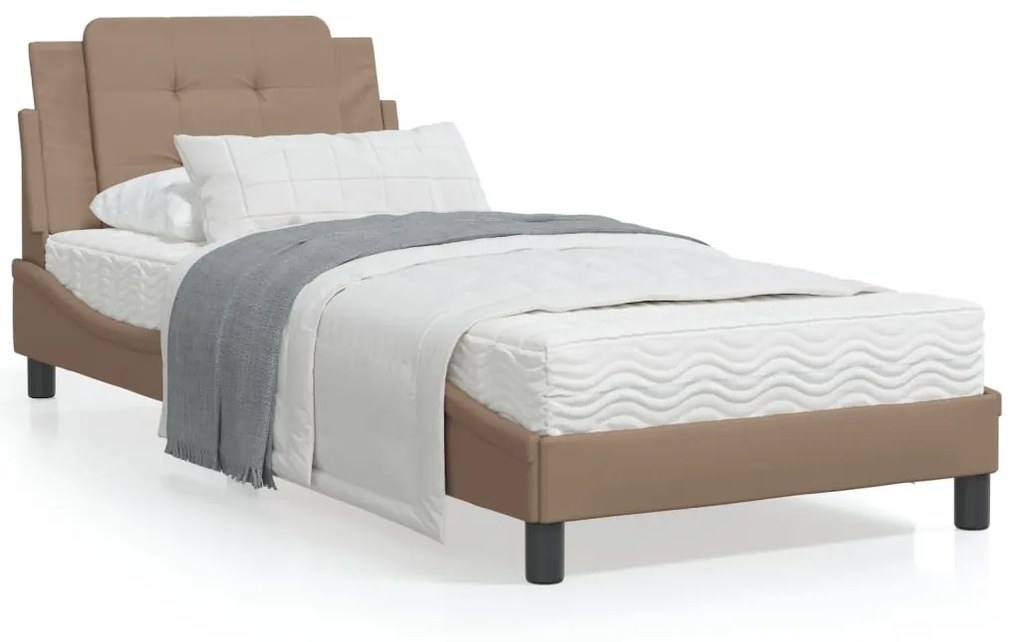 Letto con materasso cappuccino 100x200cm similpelle