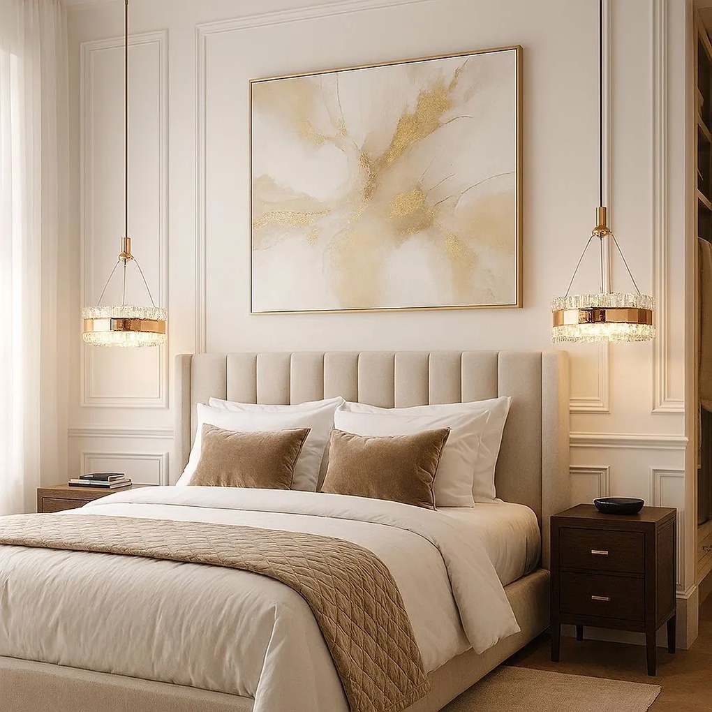 Lampadario a Sospensione in Cristallo LED LHJ099-CP GOLD