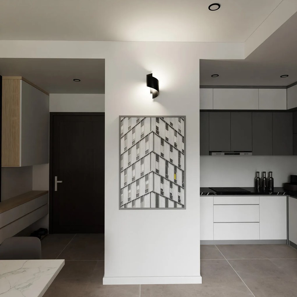 Applique Moderna 1 Luce Ubbe A Fascia In Acciaio Nero