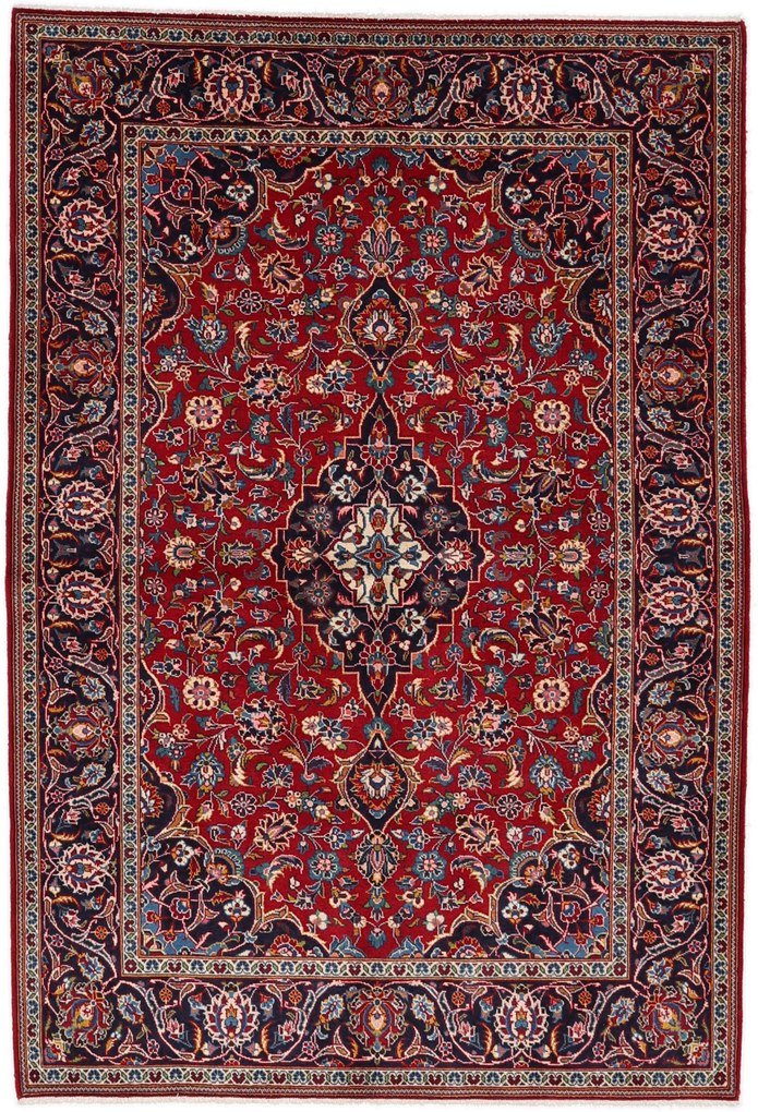 Kashan Tappeto 140 x 210 (Iran) Annodato A Mano