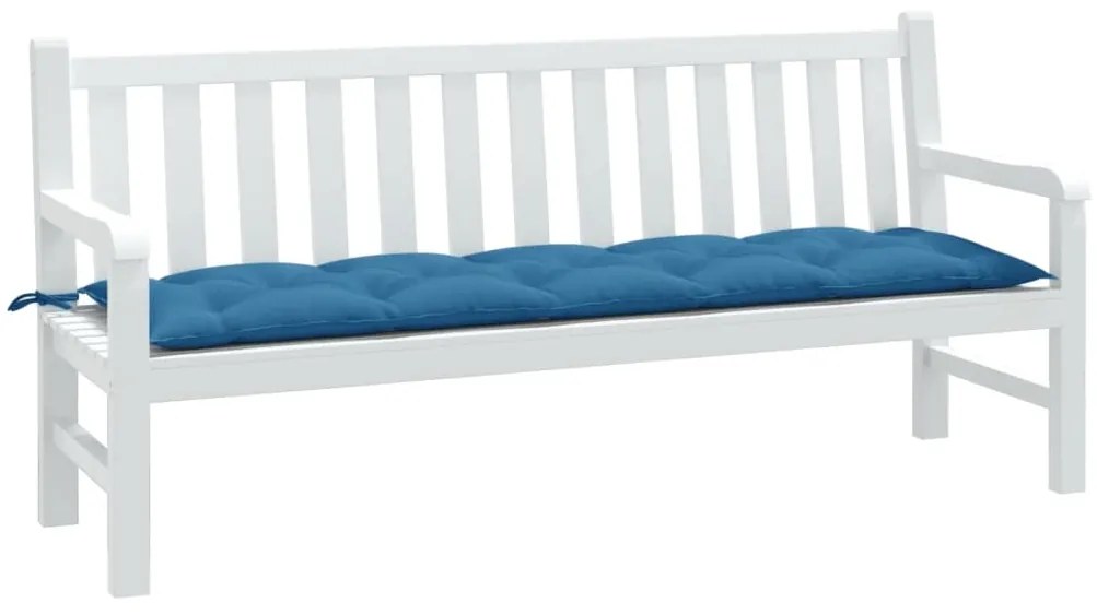 Cuscino Panca Da Giardino Blu Mélange 180x50x7 Cm İn Tessuto /