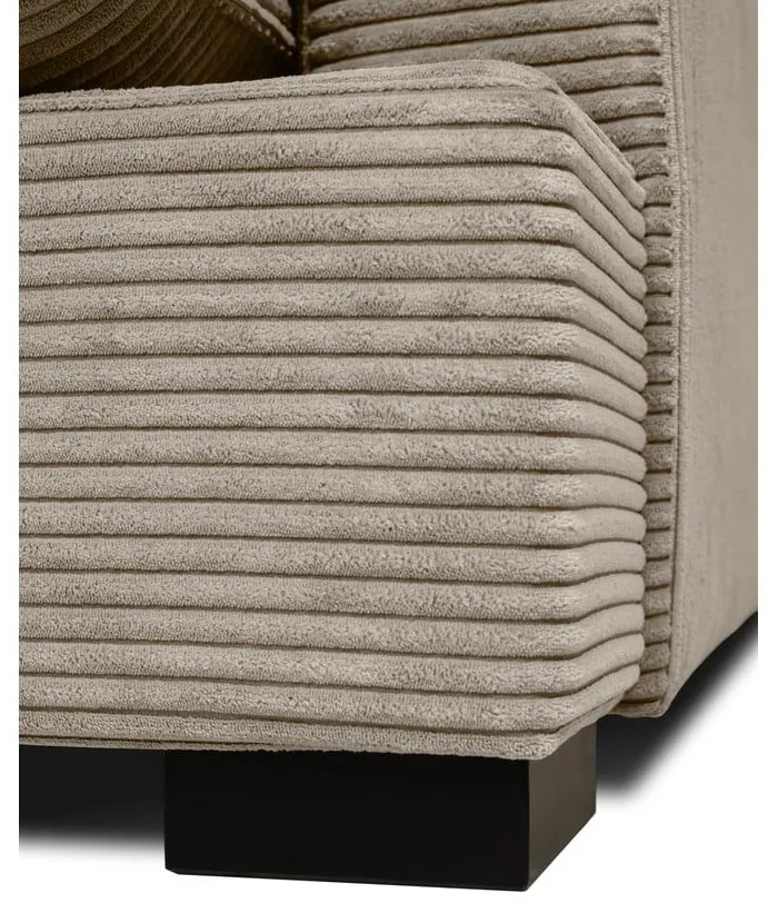 Divano in velluto a coste beige 236 cm Mobby - Scandic