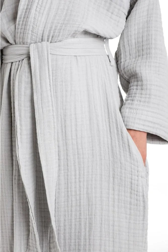 Accappatoio per bambini grigio in mussola 7-8 anni Muslin – Foutastic