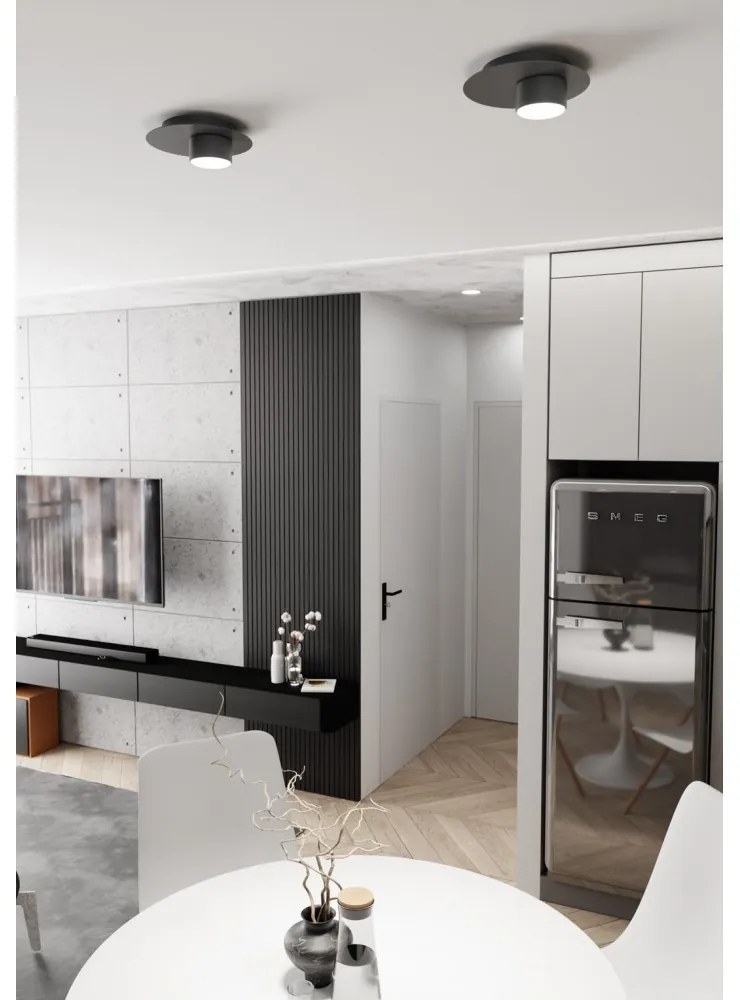 Lampada da soffitto in acciaio BOLX 1 GX53 nera da interno Colore del corpo Nero