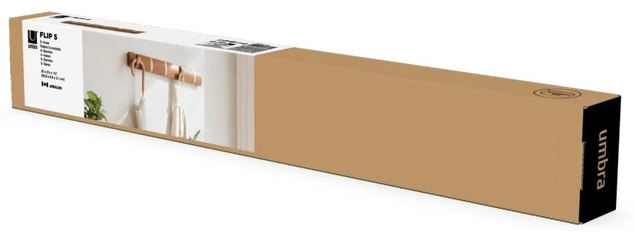 Attaccapanni da parete marrone naturale in legno di pioppo Flip - Umbra