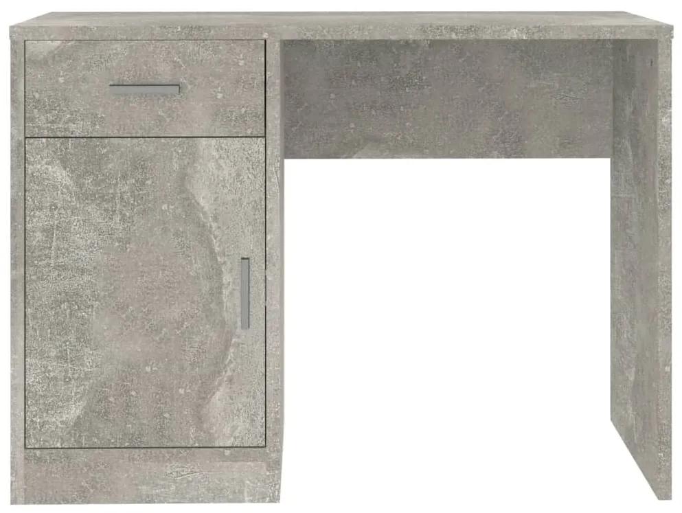 Scrivania Cassetto Grigio cemento 100x40x73cm Legno Multistrato