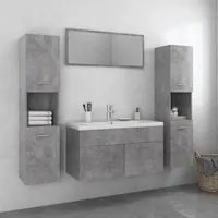 Set Mobili da Bagno Grigio Cemento in Truciolato cod mxl 58653