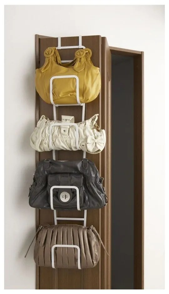 Portaborse bianco con gancio per porta e 4 ganci Sapporo - YAMAZAKI