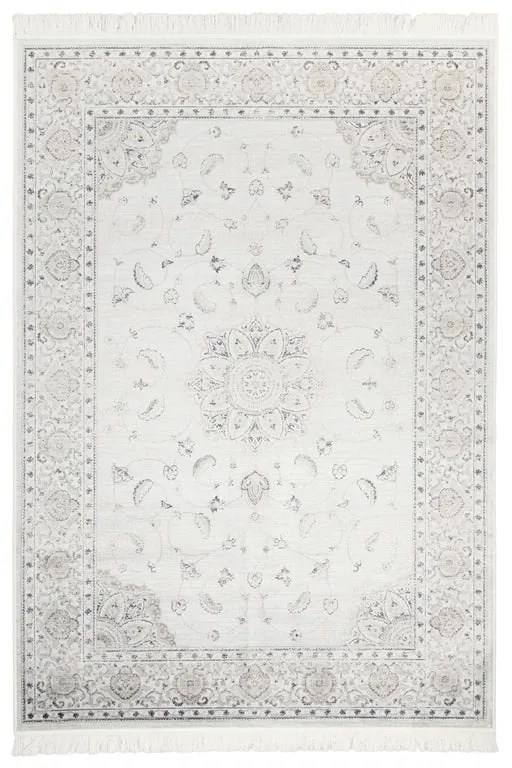 Tappeto Soraya blossom orientale in viscosa crema, L 230 x L 160 cm