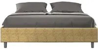 Letto matrimoniale con rete imbottito 160x210 tessuto Aragona 3 giallo Azelia