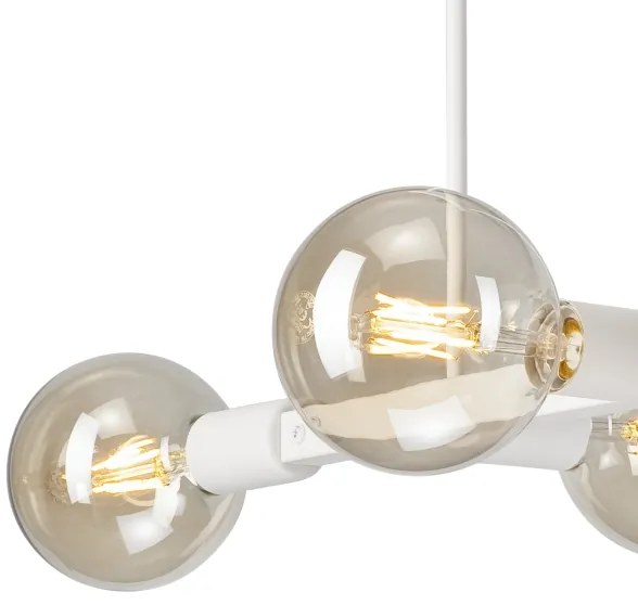 Lampadario a sospensione con supporto rigido ASTRID 4xE27/60W/230V bianco