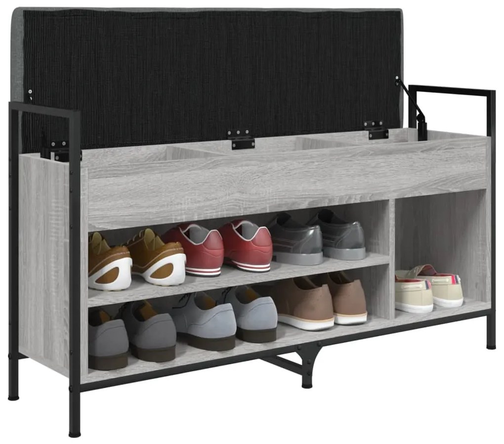 Panca porta scarpe grigio sonoma 105,5x32x57,5 cm