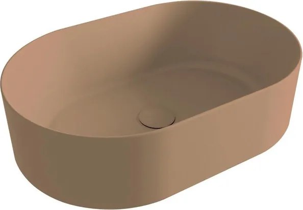 Lavabo da appoggio WaveOLYMPIA CERAMICA ovale in ceramica L 60 x H 16 x P 40 cm marrone