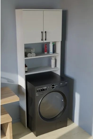 Mobile Coprilavatrice A Colonna 2 Ante 2 Vani 65x27x185 Window Bianco