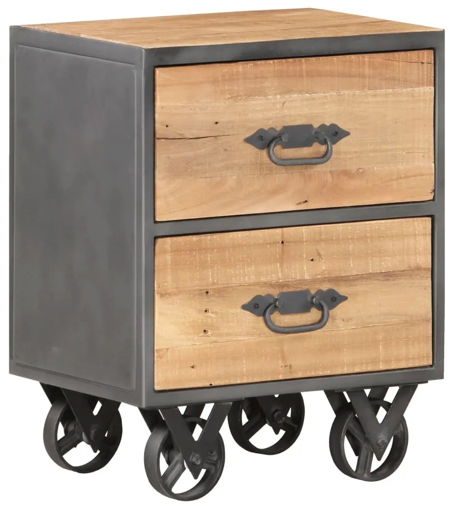 Comodino 40x30x51 Cm İn Legno Massello Di Recupero /