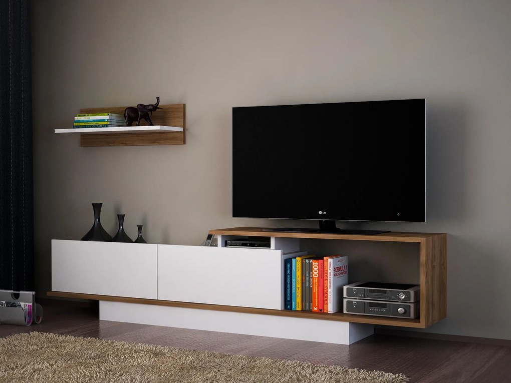 Unità TV Eleganza Bianca - Nirvana - Teak, White